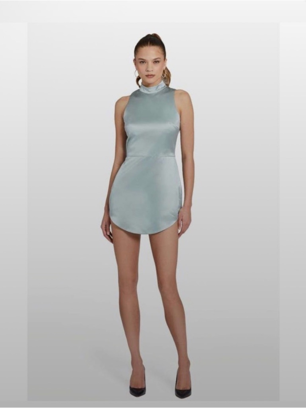 Amanda Uprichard 100% Silk Marshall Mini Dress in Sea Salt Size Smal